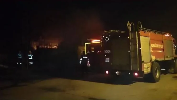 Karabük’te dorse tamir dükkanında yangın çıktı